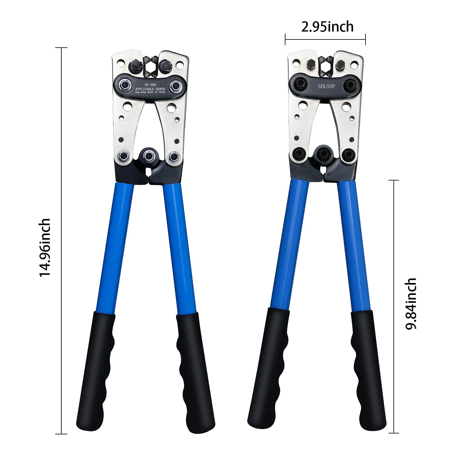 Solsop Battery Cable Lug Crimping Tool 101 AWG with 60PCS
