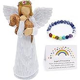 Anrkets Angel of Friendship Pet Memorial Gift – Dog Remembrance Angel Figurine with 7 Chakra Rainbow Bridge Bracelet, Sympathy Gift for Loss of a Beloved Dog
