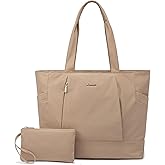 LOVEVOOK Tote Bag for Women Work Travel, Lightweight Laptop Bag Teacher Tote Purse, Khaki
