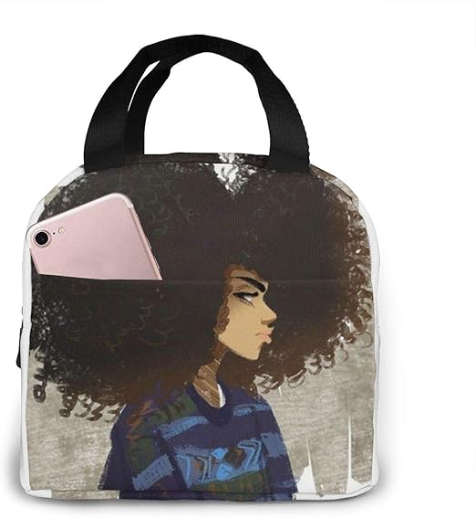 Amazon Com Lunch Bags For Men Women Urban Black Hair Art