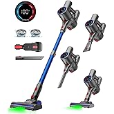 VersLife Z8 Cordless Vacuum Cleaner, 40kPa/500W Power Suction, LED Display, 6-in-1 Lightweight Stick Vacuum with Green LED Light, 6-Stages Filtration, Self-Standing for Pet Hair Hard Floor Carpet