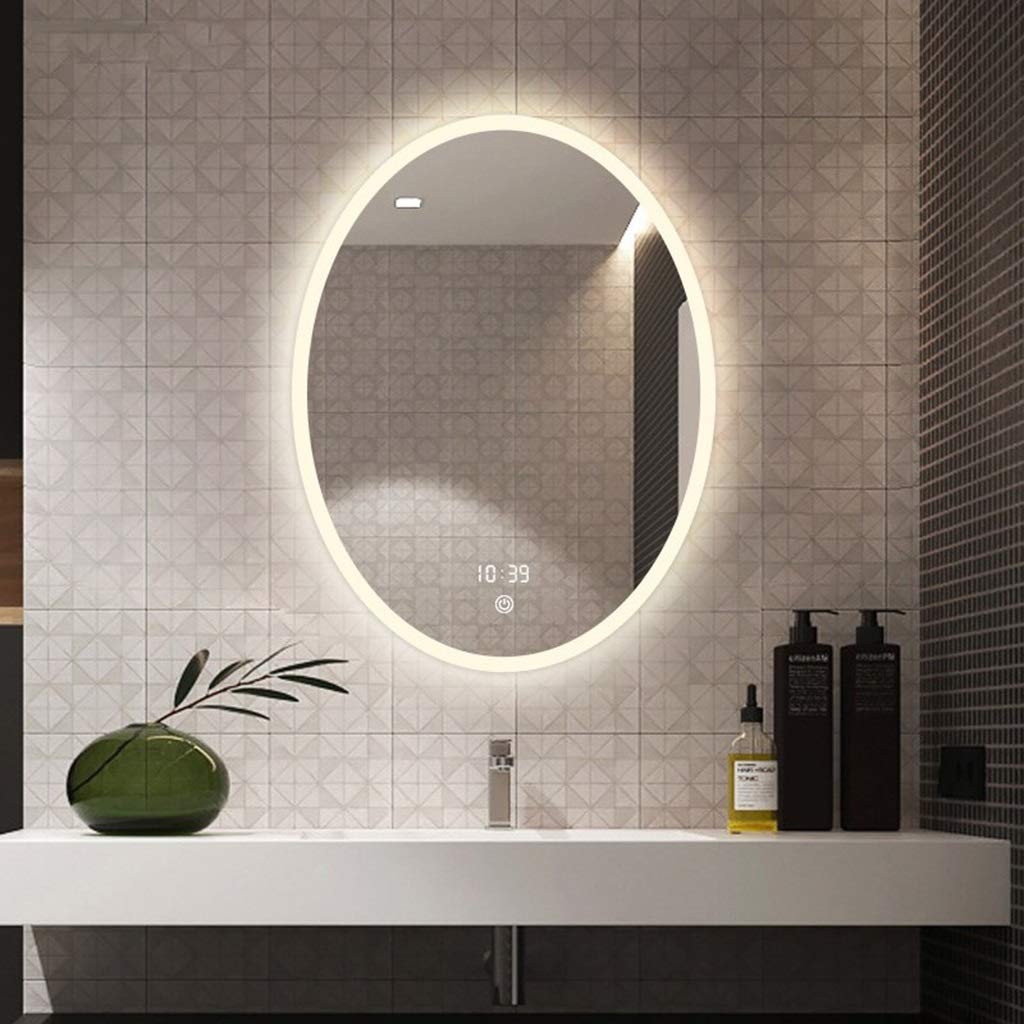 Gchom Makeup Mirror Small Frameless Oval Wall Mirror Led