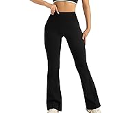NVOYEGMOY Women's Mini Flare Leggings High Waisted Yoga Pants Wide Leg Pants for Women Casual Workout Sweatpants