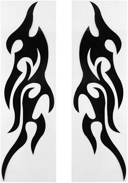 2 Psc Autocollants De Voiture En Forme De Flamme Pour Decoration Noir Amazon Fr Cuisine Maison