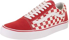checkerd vans red