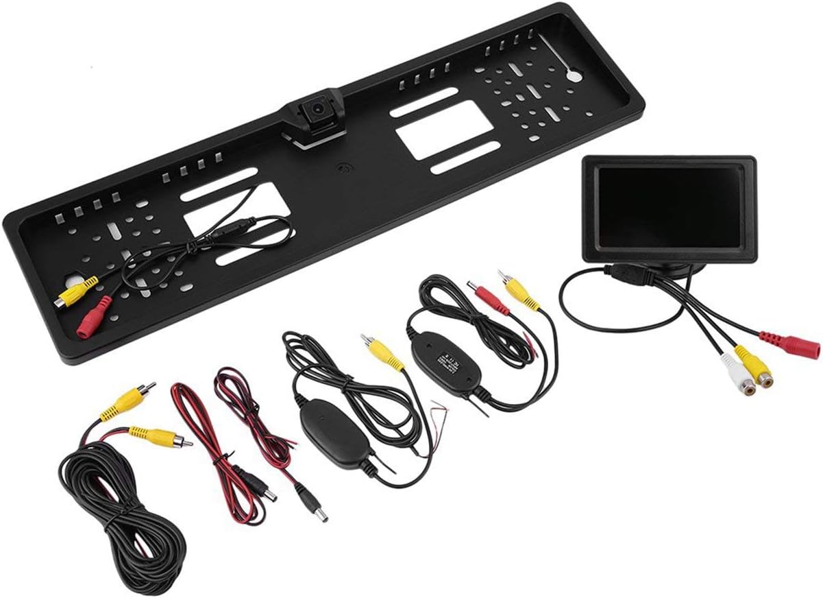 European License Plate Holder Car Rear View Camera 4.3 Inch Monitor Reverse Parking Backup Camera Rearview Camera Set