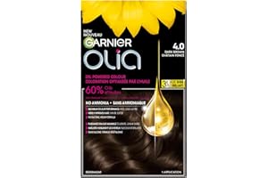 Garnier Olia Permanent Hair Dye For Women, Ammonia Free Color , Grey Coverage, Long Lasting Shine with 60% Oils, Vegan, Cruel