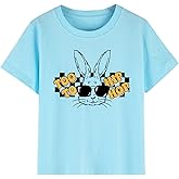 Kids Easter Shirts Toddler Bunny Tshirts Baseball Tees Cotton Short Sleeve Tops 2-10 Years