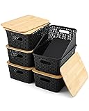 EOENVIVS Storage Bins with Lids 6 Pack, Plastic