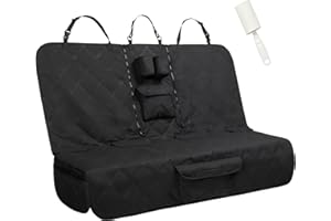 YEENIS Soft-feeling Bench Seat Cover for Dogs Car Seat Cover for Back Seat Protector, Waterproof and Washable Back Seat Dog Cover Fits for Most Cars, Trucks and SUVs (Black)