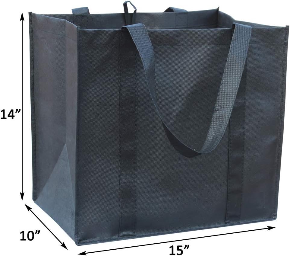 YBCPACK 6 Pack Reusable Grocery Tote Bags With Handles, Non-woven Shopper Bags- Hold 44+ lbs (20 KG) - Image 3