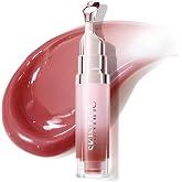 SKINTIFIC Brightening Lip Serum, Hydrating, Plumping &amp; Glossing | Tinted Lip with Peptide,Squalane &amp; VC, Lip Balm for Smooth Healthy-Looking Lips, Cooling Metal Applicator(12U Pink Ballet)