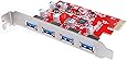 [4 Ports for Mac Pro]Inateck 4 Ports PCI-E to USB 3.0 Expansion Card for Mac Pro (Early 2008 to 2012 Late Version) - Interface USB 3.0 4-Port Express Card Desktop - No Additional Power Connection Needed