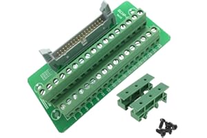 SOIKOI Sysly IDC34 2x17 Pins Male Header Breakout Board Terminal Block Connector with Simple DIN Rail Mounting feet