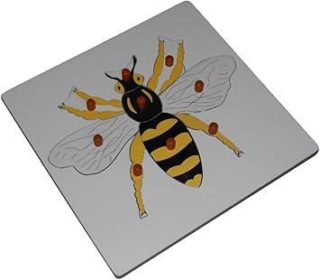 Kido Montessori Materials - Bee Puzzle: Wooden Montessori Zoology Jigsaw Puzzle