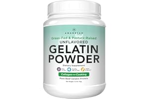 AMANDEAN Premium Gelatin Powder XL. Grass-Fed Beef Collagen Protein Supplement. Unflavored. Healthy Skin, Hair, Nails, & Gut. Paleo Friendly Cooking and Baking. 18 Amino Acids. Non-GMO.