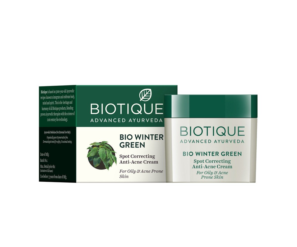 Biotique Bio Winter Green Spot Correcting Anti Acne Cream, 15g