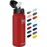 Fanhaw 20 oz Insulated Stainless Steel Water Bottle with Straw Lid, Leakproof & Anti-Dust Sports Bottle for Kids, Women & Men (Red)