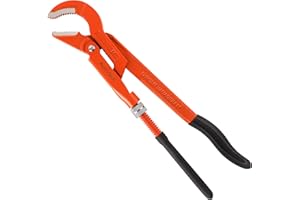 AutoViteX 12-Inch Swedish Pipe Wrench, Heavy Duty Adjustable Plumbing Wrench with 45°Angled Jaw for All Types of Nuts, Water Pipes