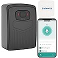 Fingerprint Smart Key Lock Box for Outside, Remote Access Wireless Key Box Operate on iOS/Android APP with WiFi Gateway, Large Capacity Bluetooth Key Safe Box