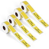odolpin 4 Rolls Barcode Address Labels Replacement for DYMO 30336 (1" x 2-1/8"),Compatible with Dymo Labelwriter 450, 450 Turbo,4XL Desktop Printers,Zebra Printer,500 Labels/Roll,Yellow