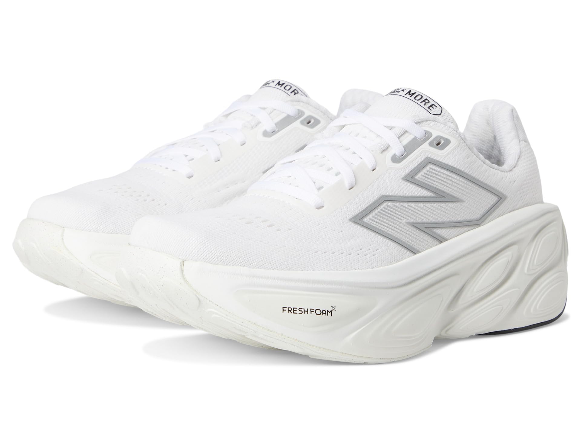 New Balance Men's Fresh Foam X More V5 Running Shoe, White/Reflection/Silver Metallic, 7.5 W Image