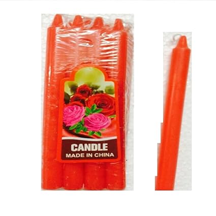 Shreeji Decoration High Quality Plain Small Red Candle (Red, Pack of 8)