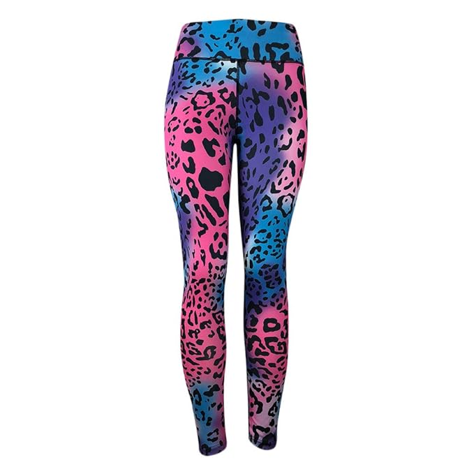 Dorical Damen Leopard Muster Sport Hosen Yoga Hosen Trainingshose Leggings Damen High Waist Skinny Yoga Hosen Mode Leopardenm