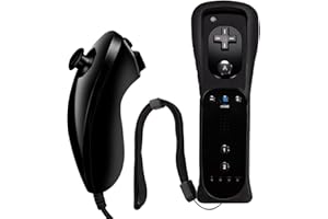 Wii Remote Controller,Wii Controller With Nunchuck Compatible with Wii/Wii U Console (Black)