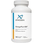 XYMOGEN OmegaPure 820 - International Fish Oil Standards (IFOS) Five-Star Certified Fish Oil - DHA EPA Omega-3 Supplement for Cardiovascular + Cognitive Support (120 Small Softgels)