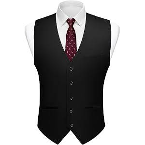 MAGE MALE Men's Formal Suit Vest Slim Fit Dress Waistcoat Business Casual