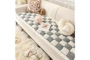 DEJACI Funnyfuzzy Cream-Coloured Large Plaid Square Pet Mat Bed Couch Cover, Funny Fuzzy Couch Cover, Waterproof Pet Mat Bed Blankets for Dogs, Cats (Blue,70x150 cm/27.6x59.06 in)