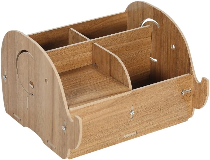 Walmeck DIY Multifunctional Wooden Desktop Remote Control Storage Box