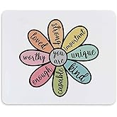 TNUW Inspirational Quote You are Positive Affirmation Colorful Daisy Floral Mouse Pad 9.4 x 7.9 Inch,Non-Slip Rubber Base Mousepads for Dorm Office Home Desk Decor, Teen Girls Women Gifts