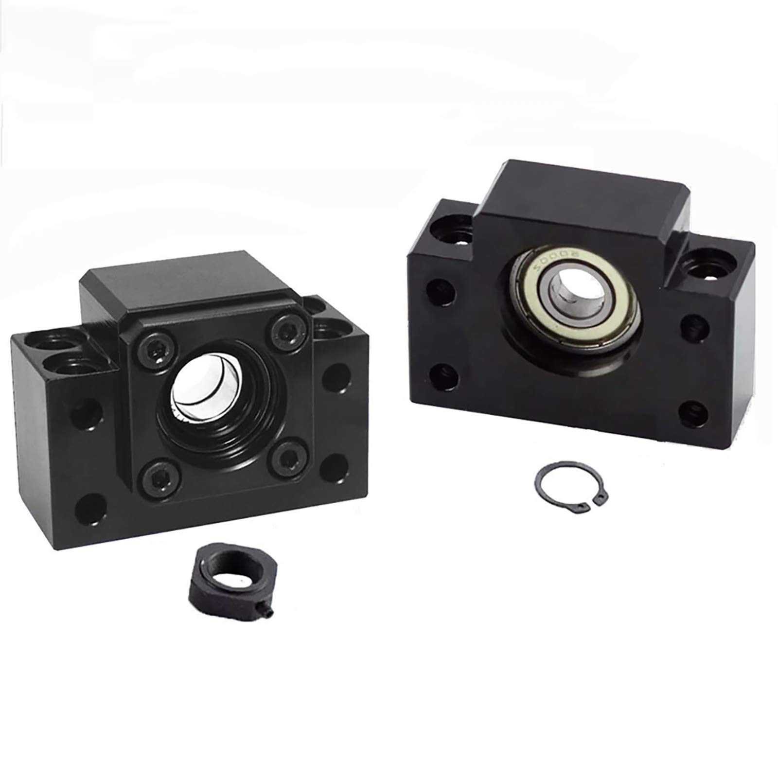BK10+BF10/BK12+BF12/BK15+BF15 Carbon Steel Ball Screw End Supports Bearing Blocks Mounts Base Black Ball Screw Bearing Block Bracket