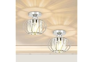 Crystal Ceiling Light Fixture - Crystal Chandelier Small Semi Flush Mount Ceiling Light Modern Lights Ceiling Mount for Hallw