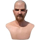 Realistic Old Man Mask for Adults, Elderly Grandpa Full Head Halloween Costume Mask for Cosplay and Costume Party