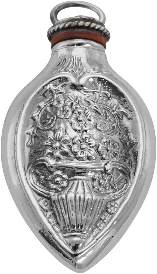Art Nouveau Style Chatelaine Floral Perfume Pendant/Bottle - Sterling Silver