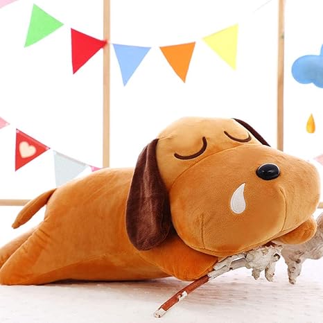 Amazon Co Jp 製品漫画ソフトダウンコットン鼻くそ犬ぬいぐるみクリエイティブソフト横たわっている犬人形枕ホリデーギフト Brown 60cm ホーム キッチン