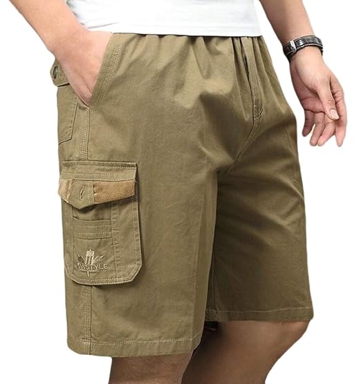 full elastic waist cargo shorts