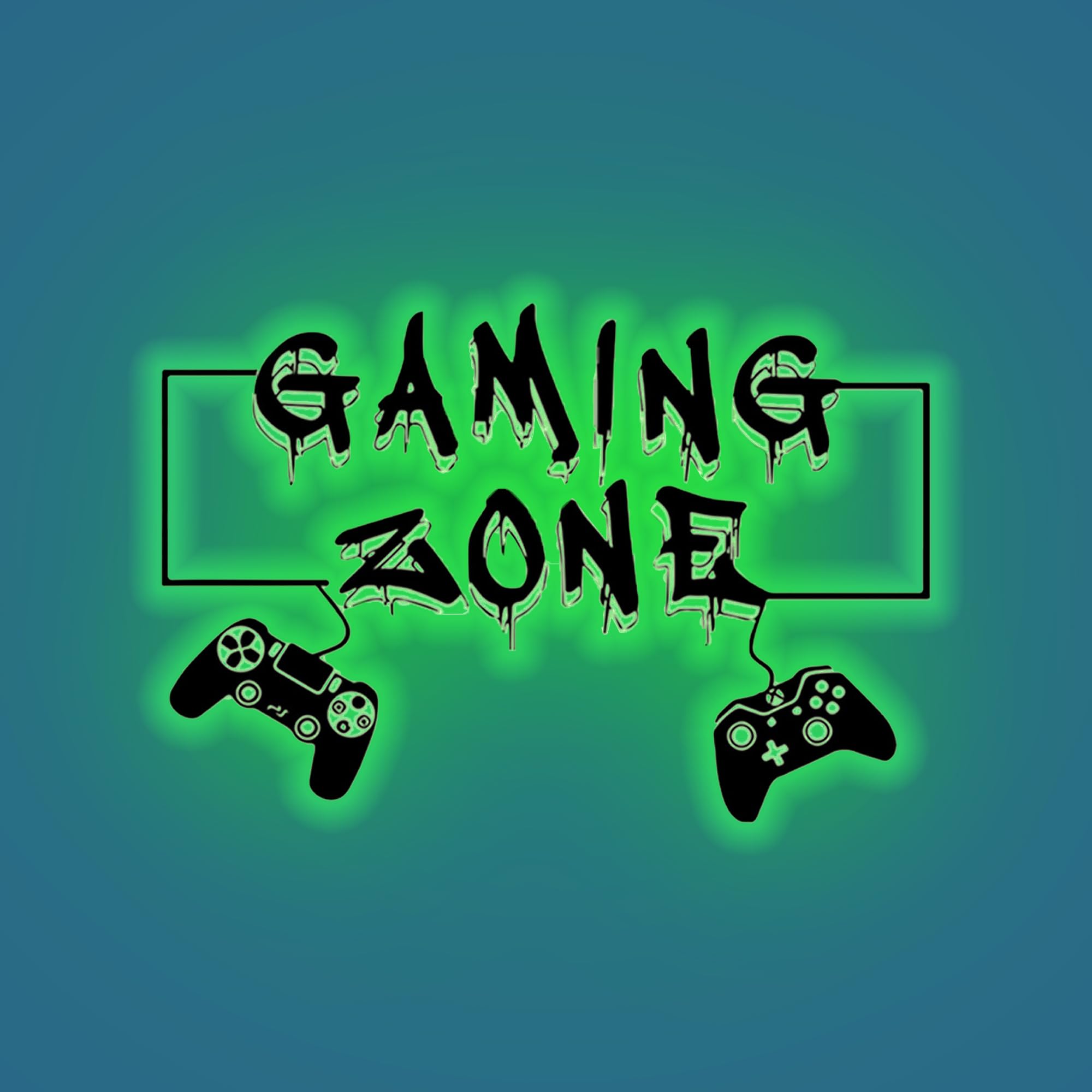 duoyif Gaming Zone Luminous Wall Sticker, PVC, Black, Modern Style, Gamer Wall Sticker, Glows in Dark, for Walls, Kids & Teen Gamers