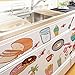 BIBITIME Cartoon Kitchen Decal for Wall Fridge Sticker Flower Carrot Water Jam Bread Food Vinyl Decor for Cooking Bench Lockers Refrigerator