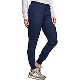 Green Town Scrubs for Women - Jogger Scrub Pant with Glitter, Yoga Waistband, 4 Pockets, Stretch Fabric, Easy Care