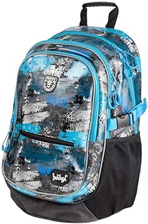 Baagl Schulrucksack für Jungen - Schulranzen für Kinder mit ergonomisch geformter Rücken, Brustgurt und reflektierende Elemente (Freestyle)