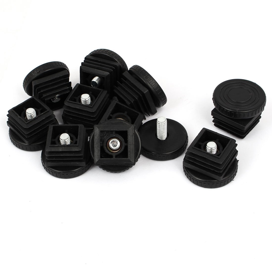 Sourcingmap 28mm x 28mm Thread Tube Insert Adjustable Leveling Foot 10 Sets for Desk Table