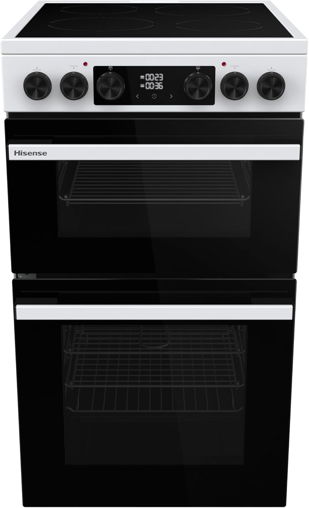 Hisense Freestanding Ceramic Cooker Double Oven 69/43 L White A Rated