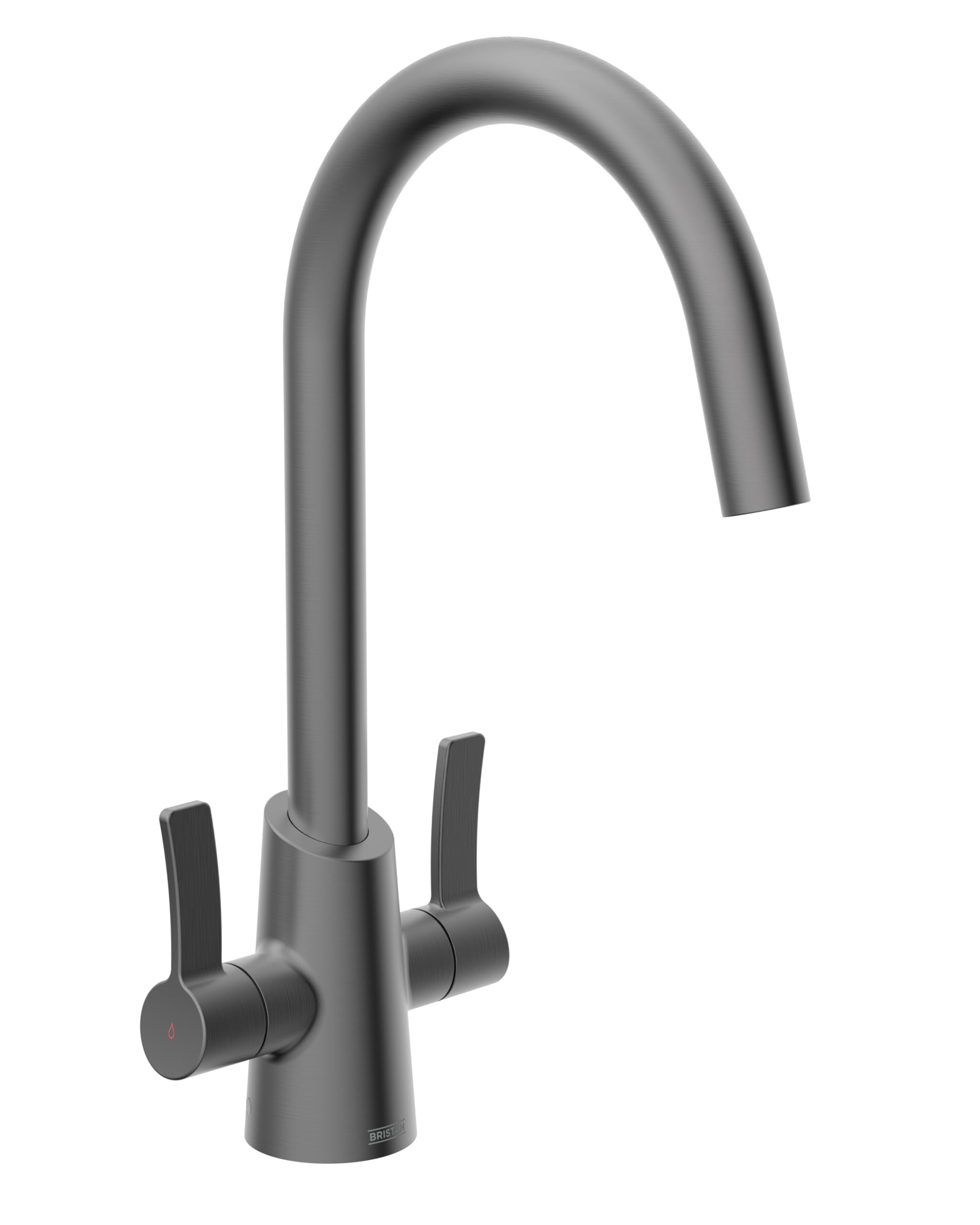 Bristan Acorn Kitchen Tap - Swivel spout, Two Lever EasyFit Gun Metal Kitchen Sink tap, ACR EFSNK GM