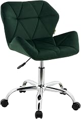 HNNHOME Modern Eris Padded Swivel Fabric Office Chair Dark Green Velvet view 1