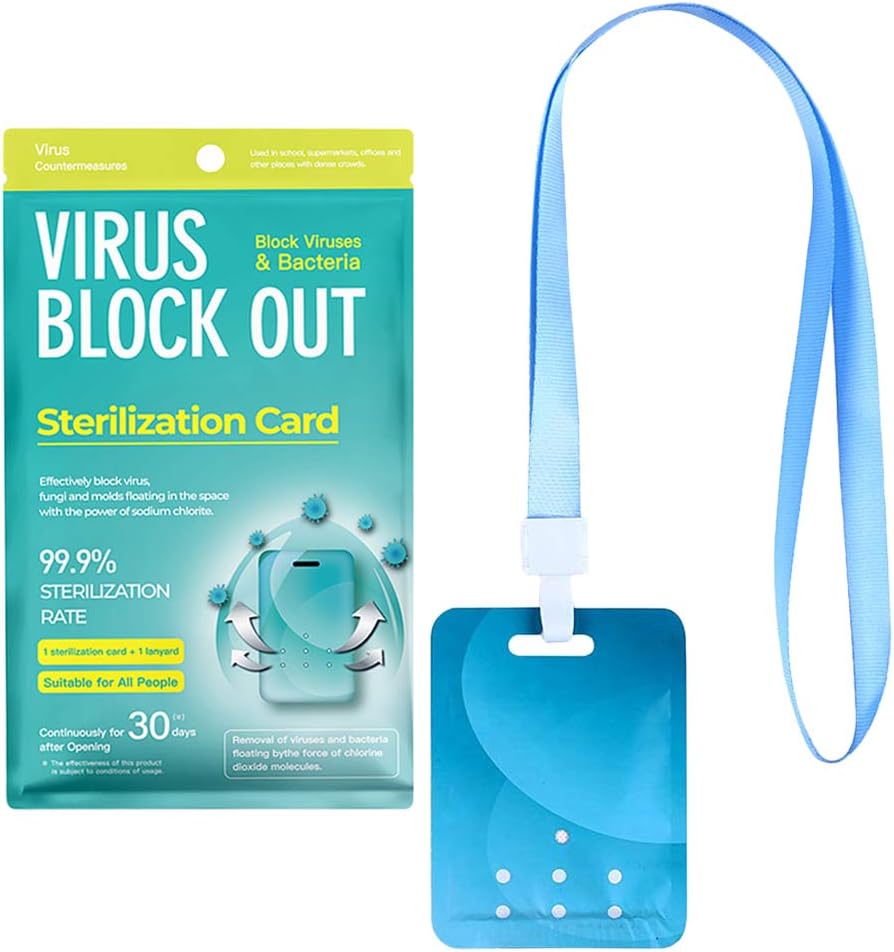 Disinfection Card, Portable Hanging Sterilization Card with Lanyard, Sterile Hanging Card,99% Kill The Germs - Protection Card Personal Health (5PCS)