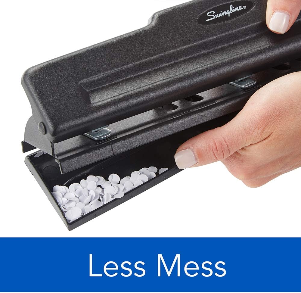 Swingline 2-3 Hole Punch, Semi-Adjustable, Light Duty Hole Puncher, 10 Sheet Punch Capacity, Black (74015) : Hole Punch : Office Products